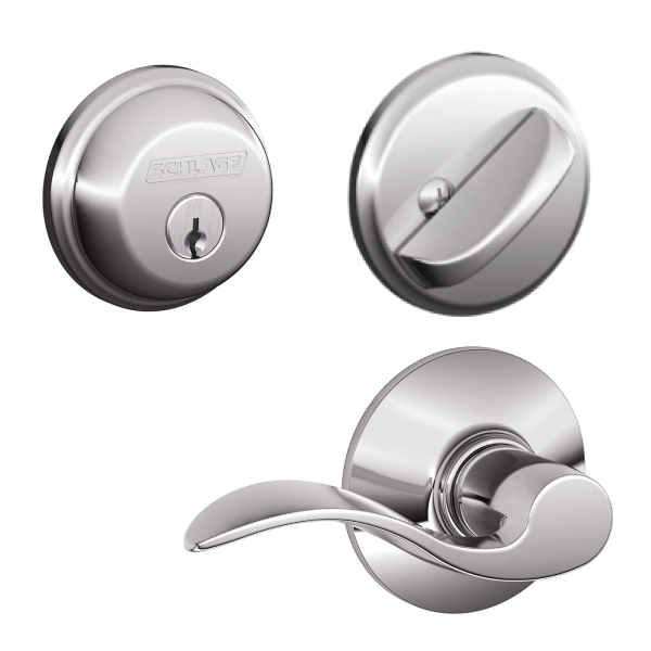 Schlage Accent Standard Deadbolt in Bright Chrome color