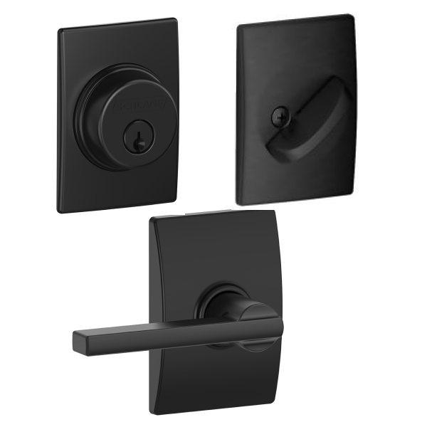 Latitude Century Deadbolt in Flat Black